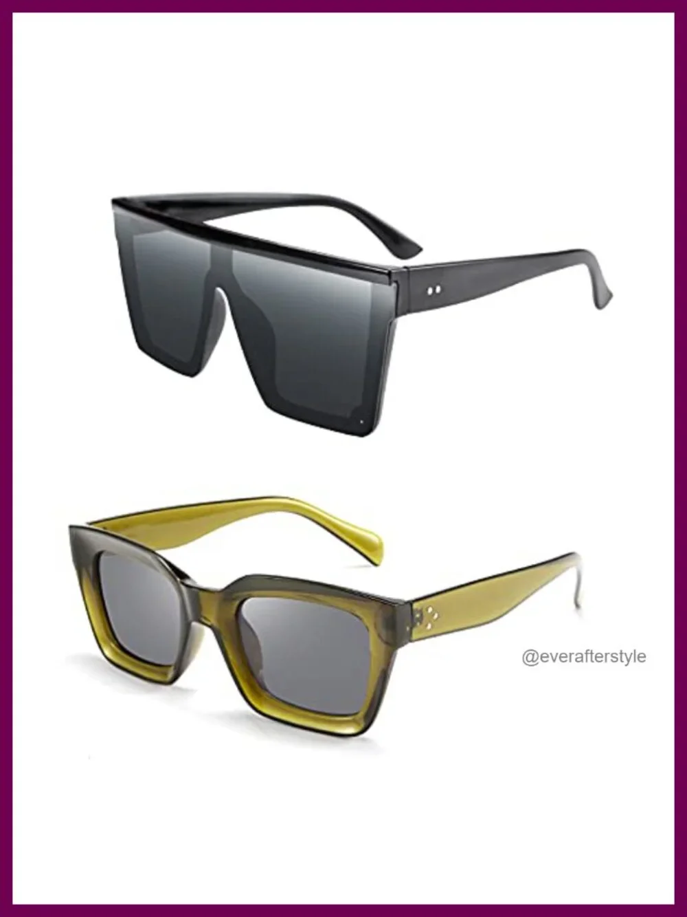 Oversized Square Sunglasses UV400 Shield Fashion Vintage